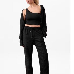 Retreat High Rise Linen Ankle Pant